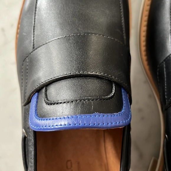 NEW Filipe Sousa Collection Eureka Leather Loafers Boat Shoes Blue and Black 41 - Picture 6 of 11